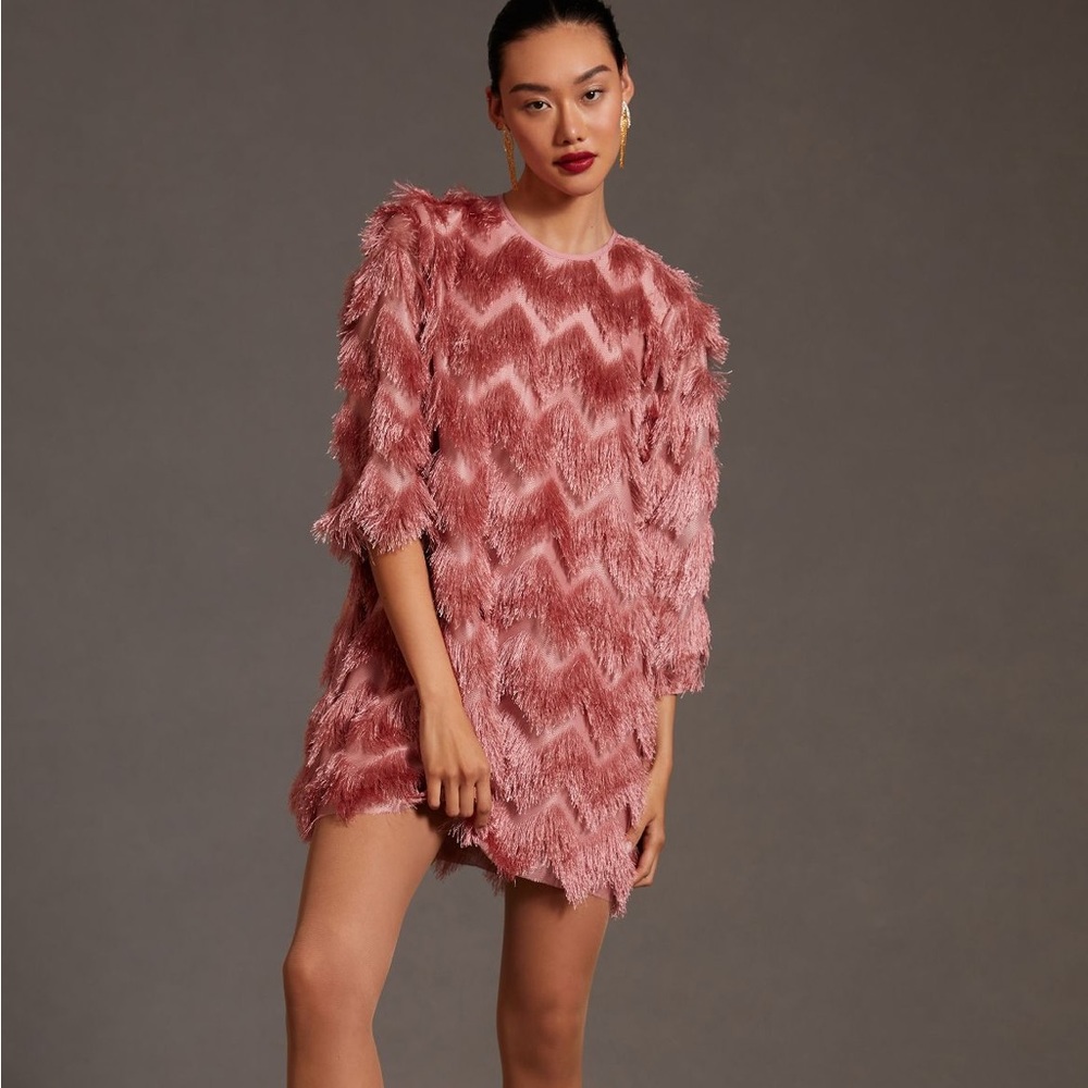Anthropologie Pink Textured Dress